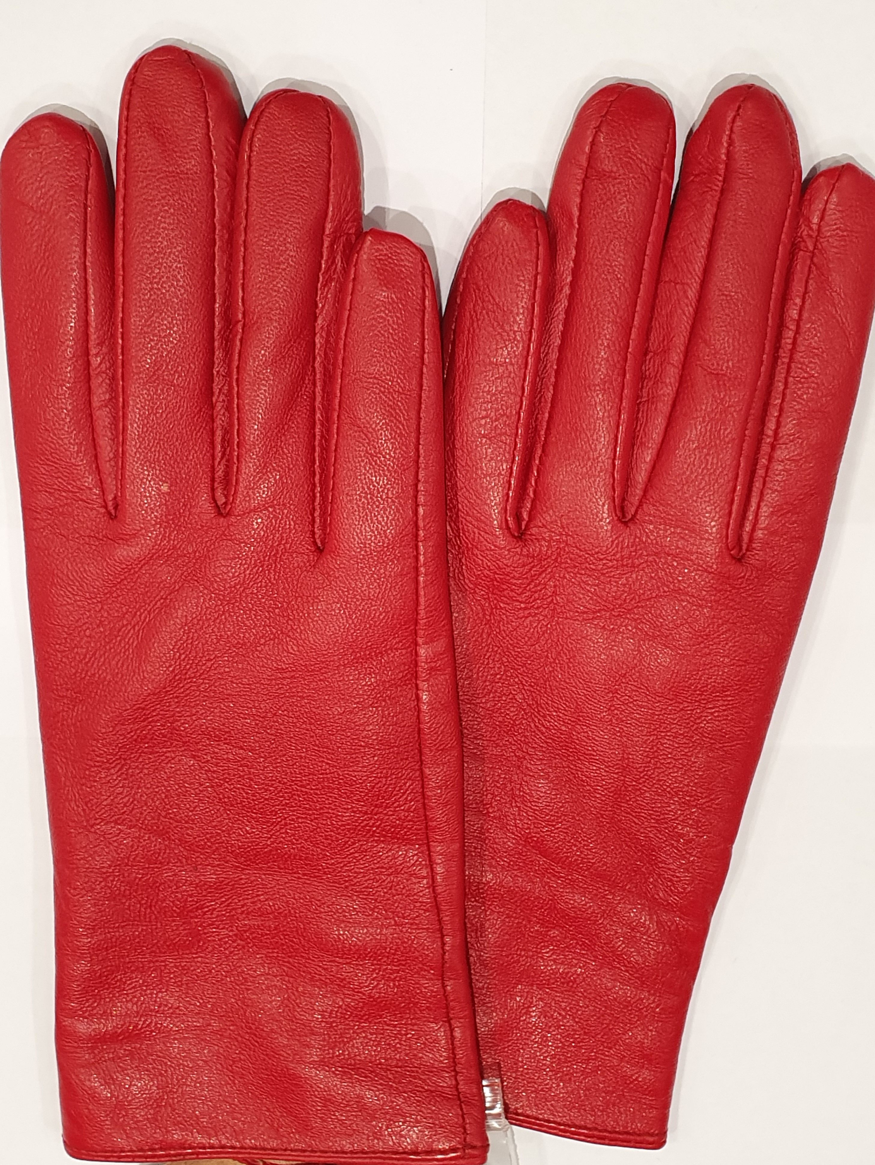 red leather lined gloves