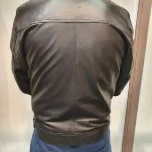 striped leather jacket