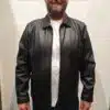 Black leather jacket