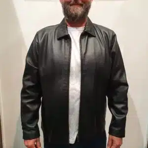 Black leather jacket