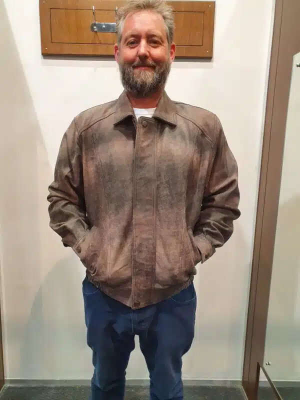 buffed leather jacket