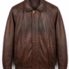 brown leather jacket