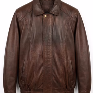 brown leather jacket