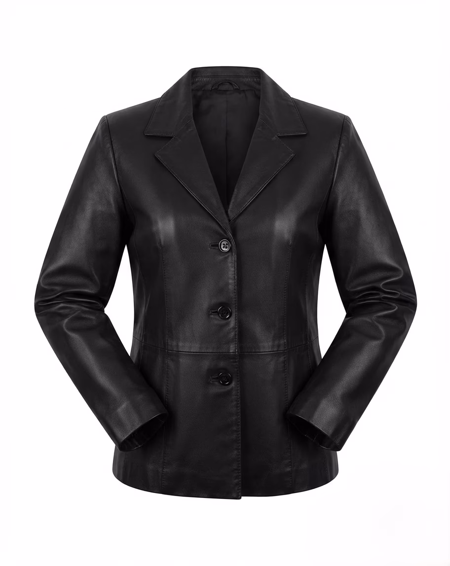 Button Leather Jacket