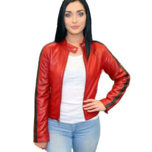 Women's Red Leather Jacket