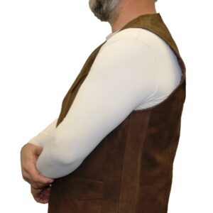 Brown leather vest