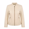 cream leather jacket for ladies