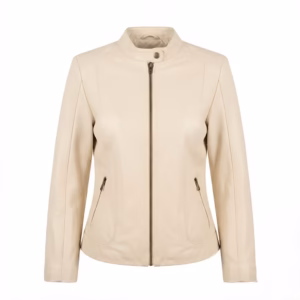 cream leather jacket for ladies