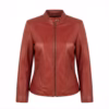 Red leather jacket for ladies