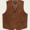 brown nobuck leather vest