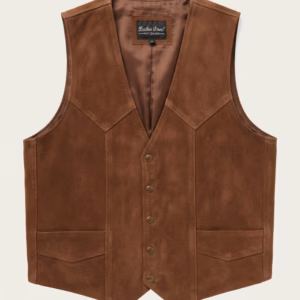brown nobuck leather vest