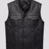 Genuine leather vest with colour