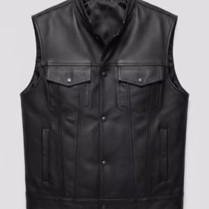 Genuine leather vest with colour
