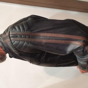 brown leather jacket