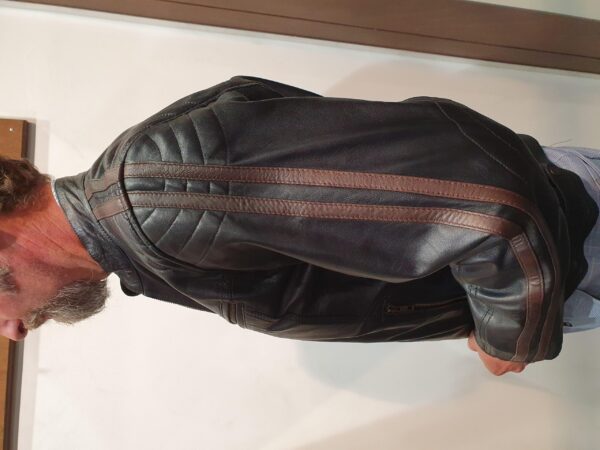 brown leather jacket