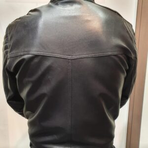 black leather jacket