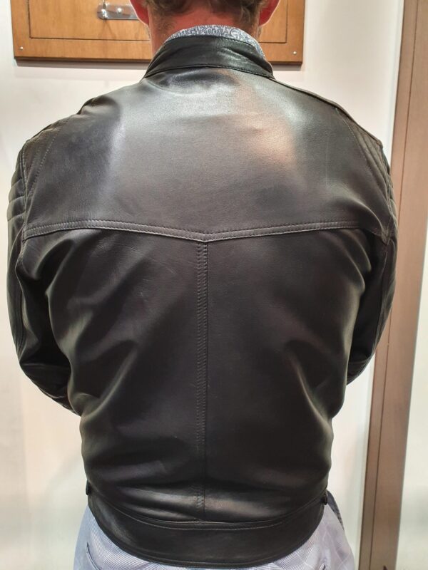 black leather jacket