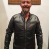 Black leather jacket