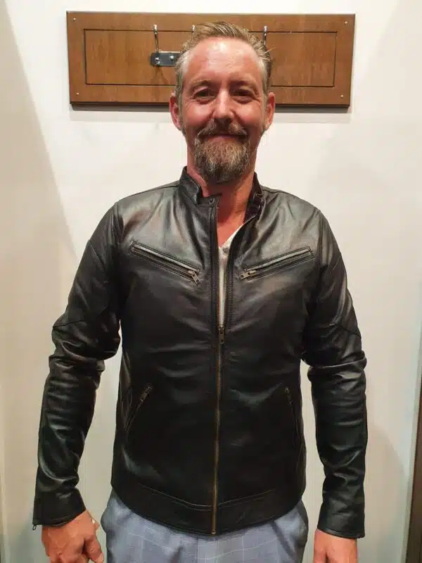 Black leather jacket