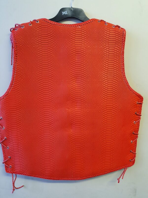 Snake print leather vest