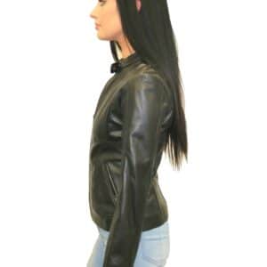 Motorcycle leather jacket women