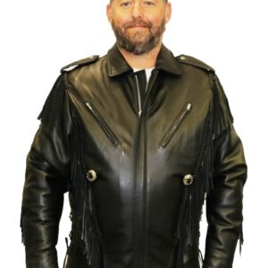 fringed leather jacket mens
