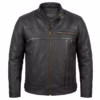 Matt Black Motorcycle Leather Jacket