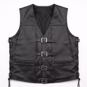 Motorcycle Black leather vest