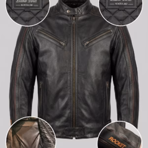 rocket motorycle leather jacket