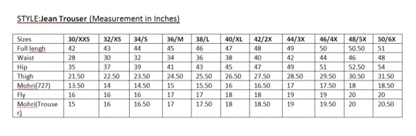 Size Chart