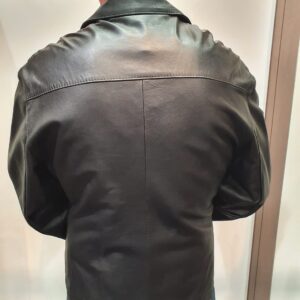 short leather blazer