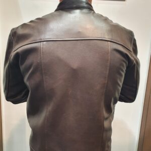 brown leather jacket