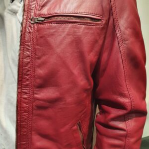 skinny fit leather jacket
