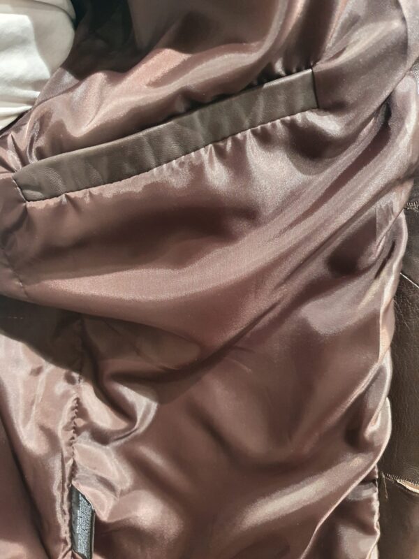 brown leather jacket