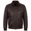 brown leather jacket