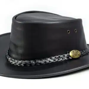 black leather hats