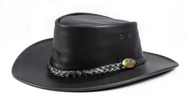 black leather hats