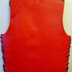thick red leather vest