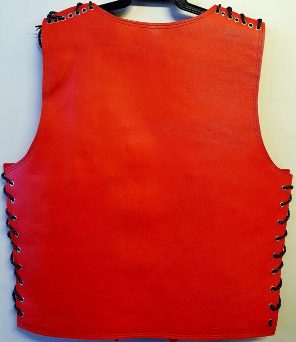 thick red leather vest