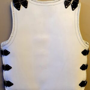 white thick leather vest