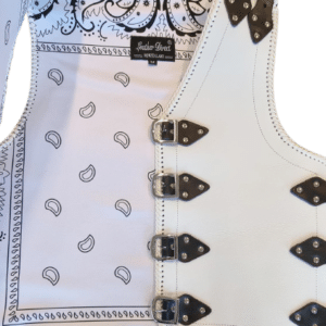 White motorcycle leather vest