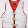White and Red Crocodile Leather Vest