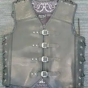 crocodile printe leather vest