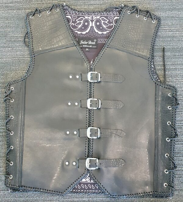crocodile printe leather vest