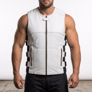 white leather vest