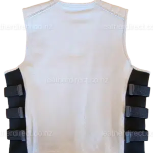 men's white leather vest