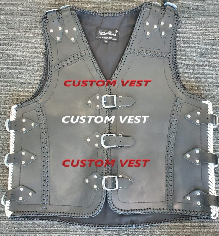 Custom Riding Vest Customized Leather Vest - Best Genuine Leather Vests Since95