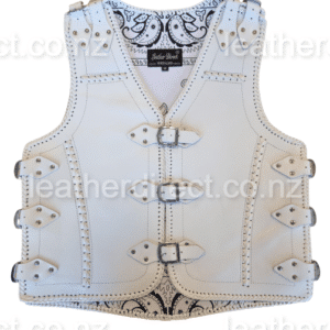 white leather vest