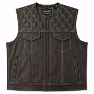 Jean Leather Vest Green