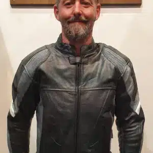 Silver Motorcycle Leather Jacket